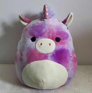 Squishmallow Lola Purple Pink Tie Dye Unicorn 14" Plush Stuffie Kellytoy